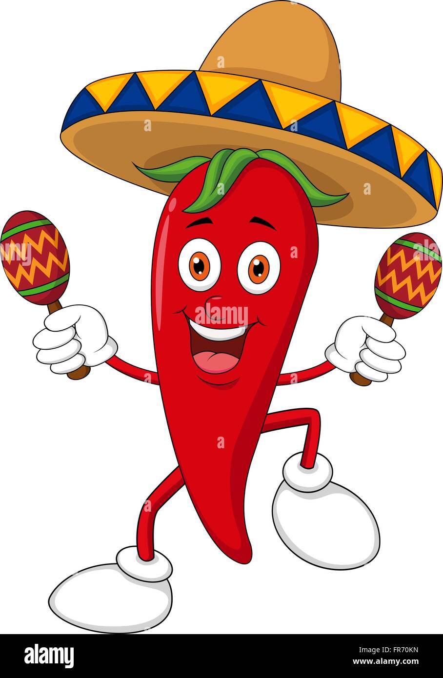 Happy chili pepper dancing with maracas Stock Vector Image & Art - Alamy
