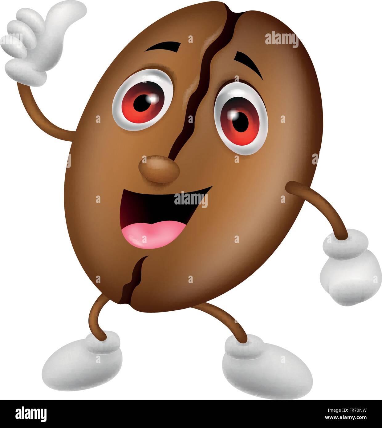 Coffee bean cartoon character with thumb up Stock Vector Image & Art ...