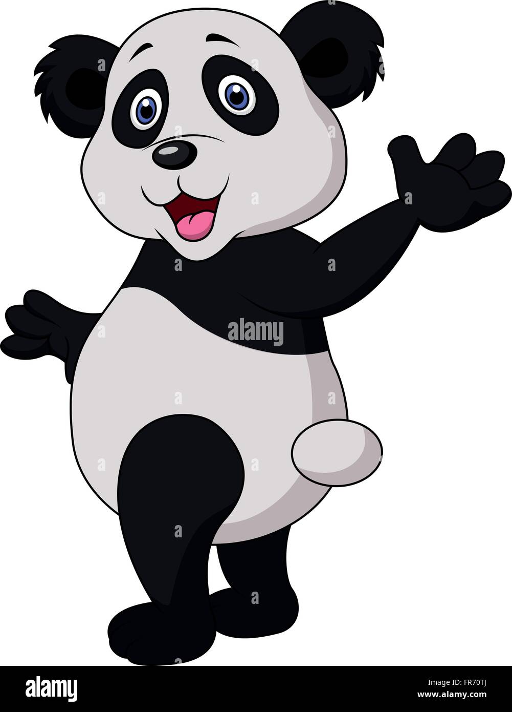 Cute panda cartoon waving hand Stock Vector Image & Art - Alamy