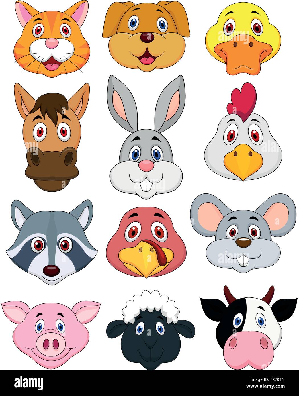 Animal head cartoon collection Stock Vector Image & Art - Alamy