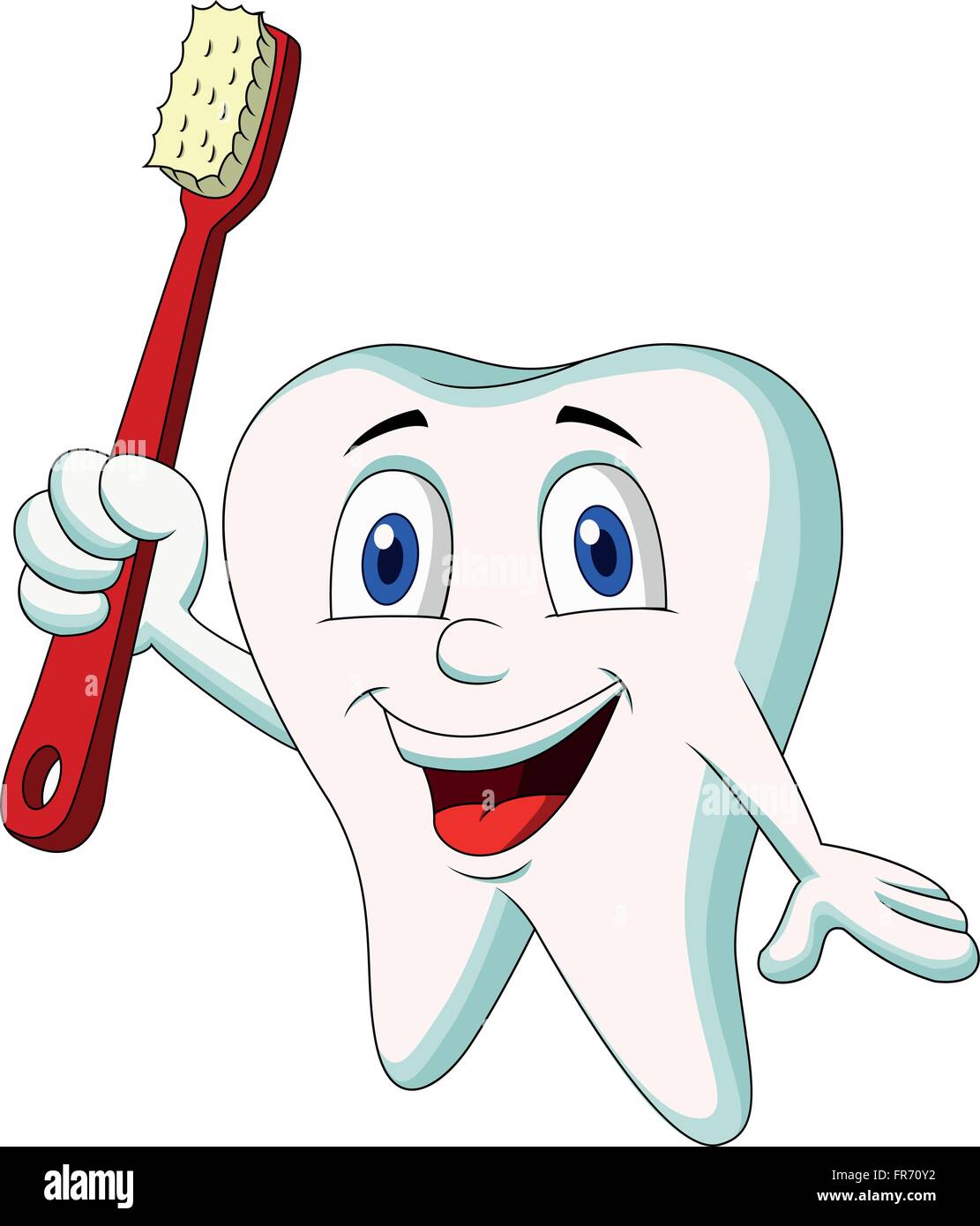 Cute tooth cartoon holding tooth brush Stock Vector Image & Art - Alamy