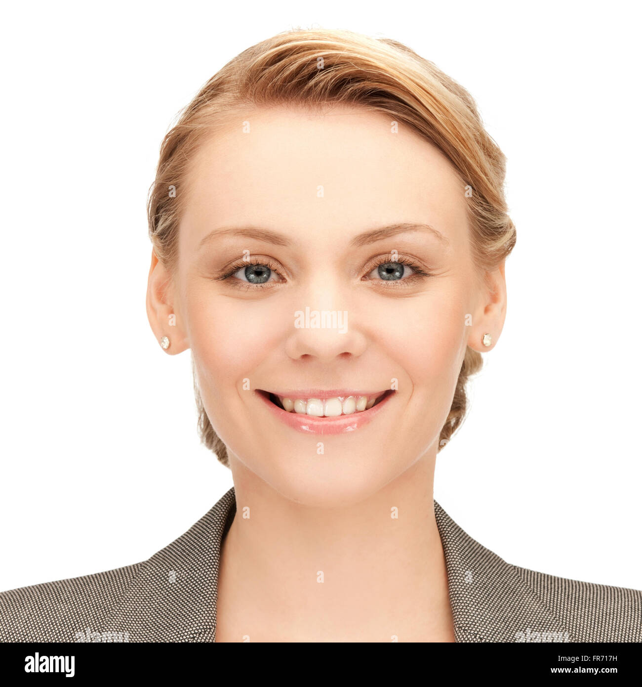 happy smiling young woman face or portrait Stock Photo - Alamy