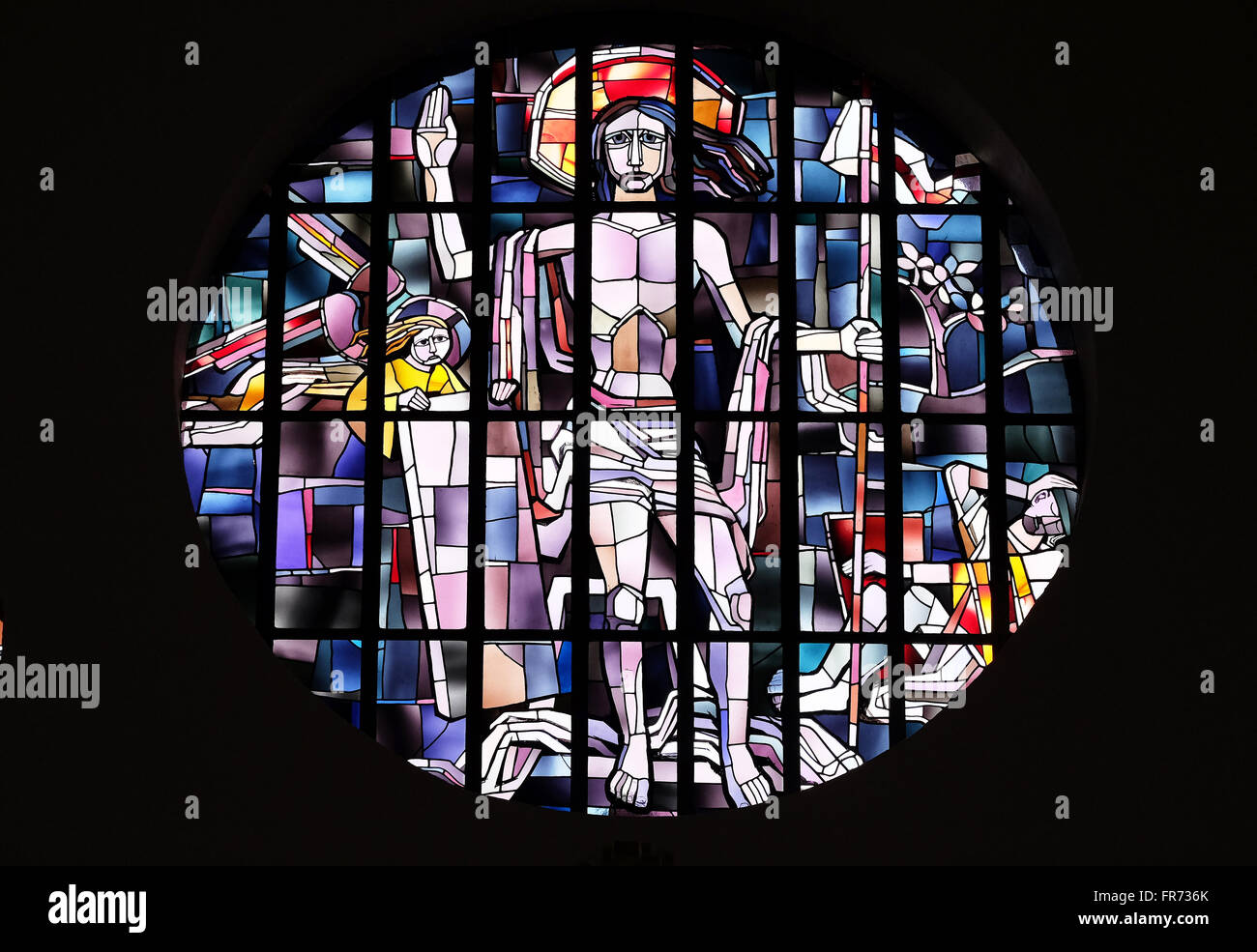 Saint Lawrence of Rome stained glass window in the Saint Lawrence