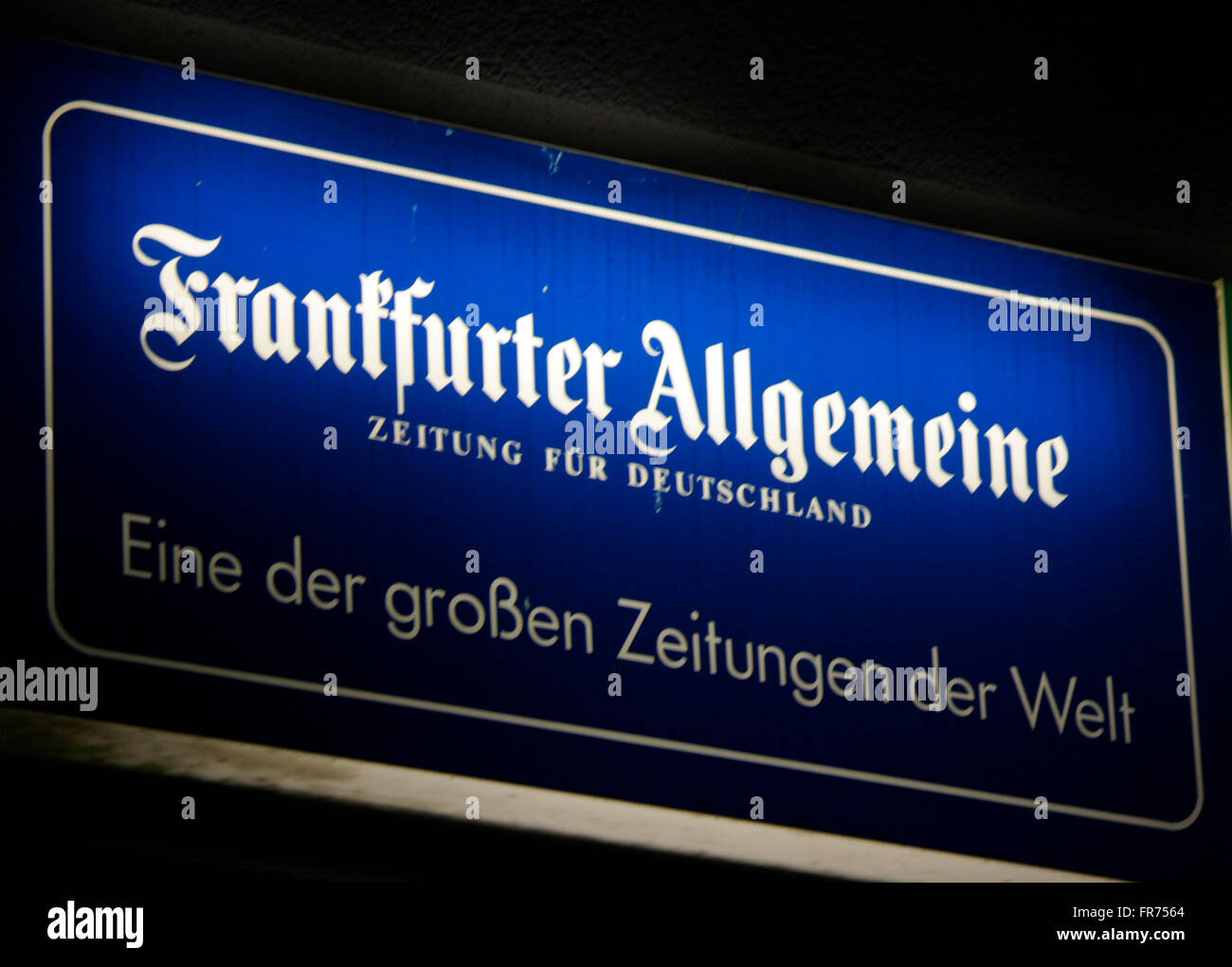 Markenname: 'Frankfurter Allgemeine Zeitung', Berlin. Stock Photo