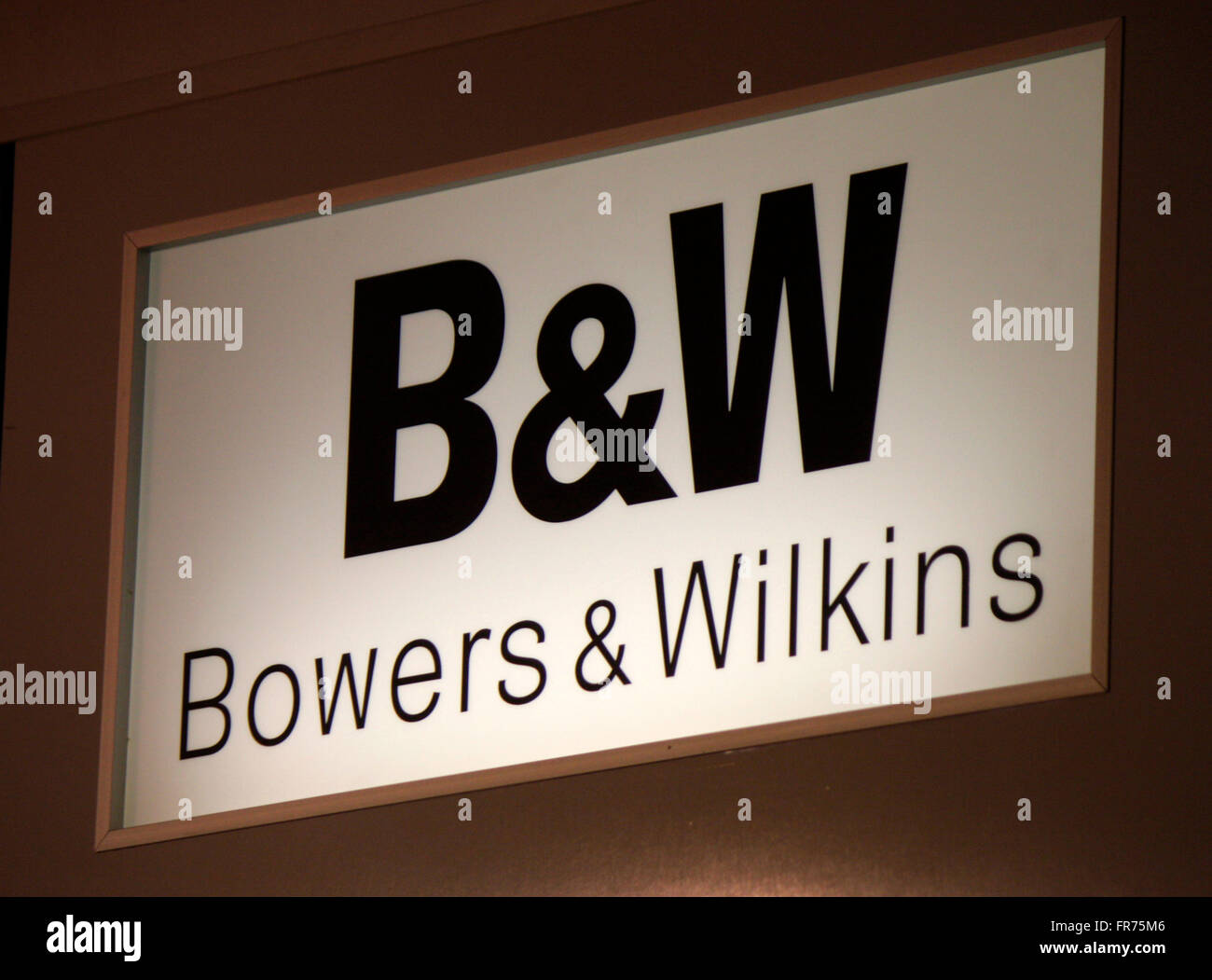 Markenname: 'B & W Bowers & Wilkins', Berlin. Stock Photo