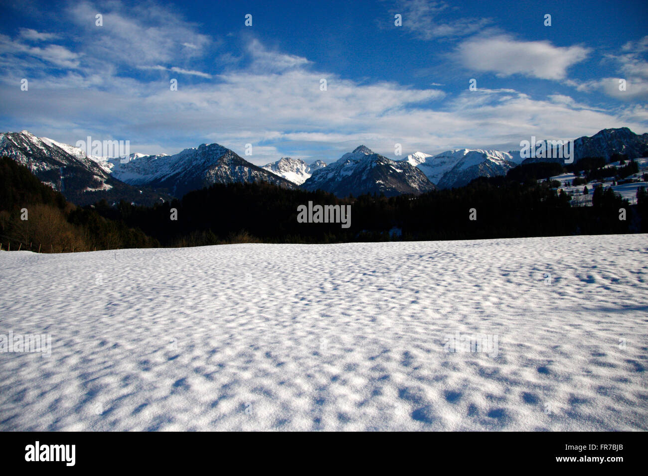 Winterstimmung, Oberstorf, Bayerische Alpen. Stock Photo