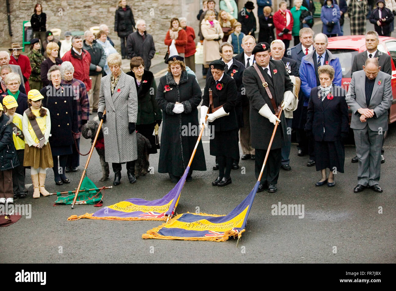 remembrance service in Hay on Wye Stock Photo