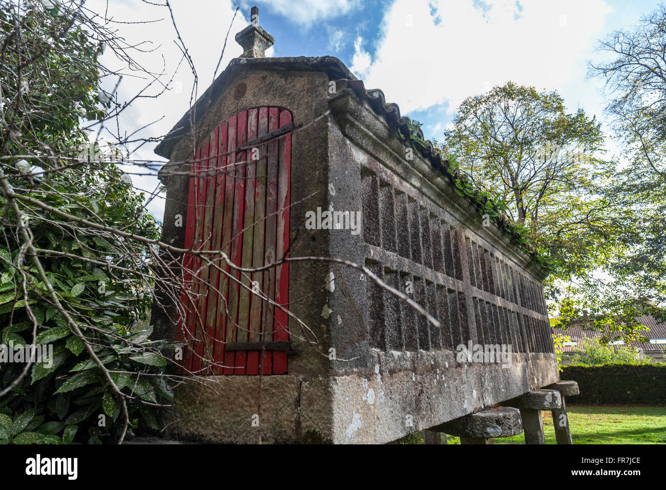 Horreo in Parque de Vista Alegre- Finca Simeón. Santiago de Compostela. Stock Photo