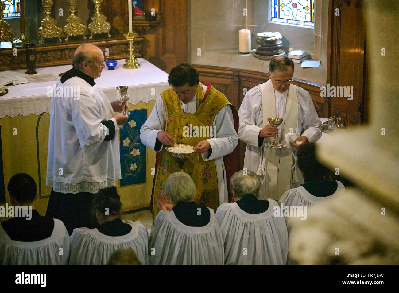 Mass in Anglo-Catholic church in Wales Stock Photo