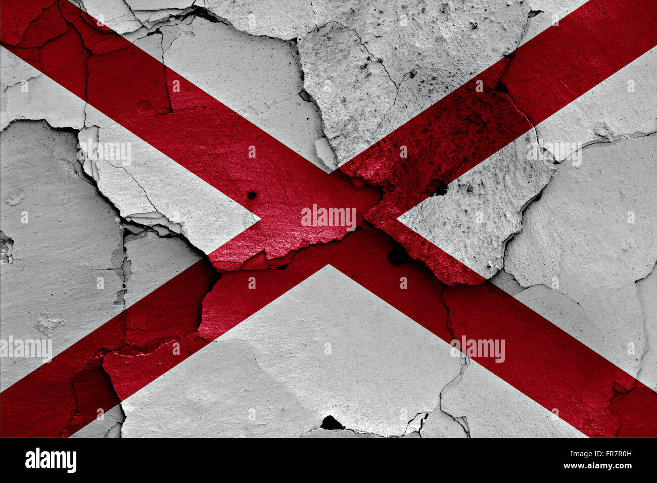 flag of Alabama painted on cracked wall Stock Photo - Alamy