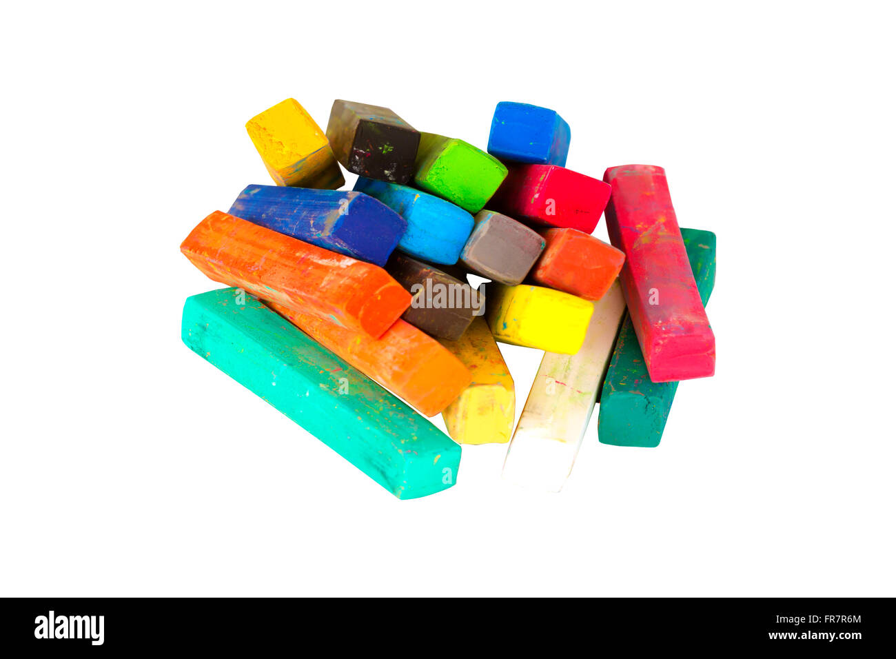 chalk Pastels Set for Art Drawing Scrap booking isolated on white