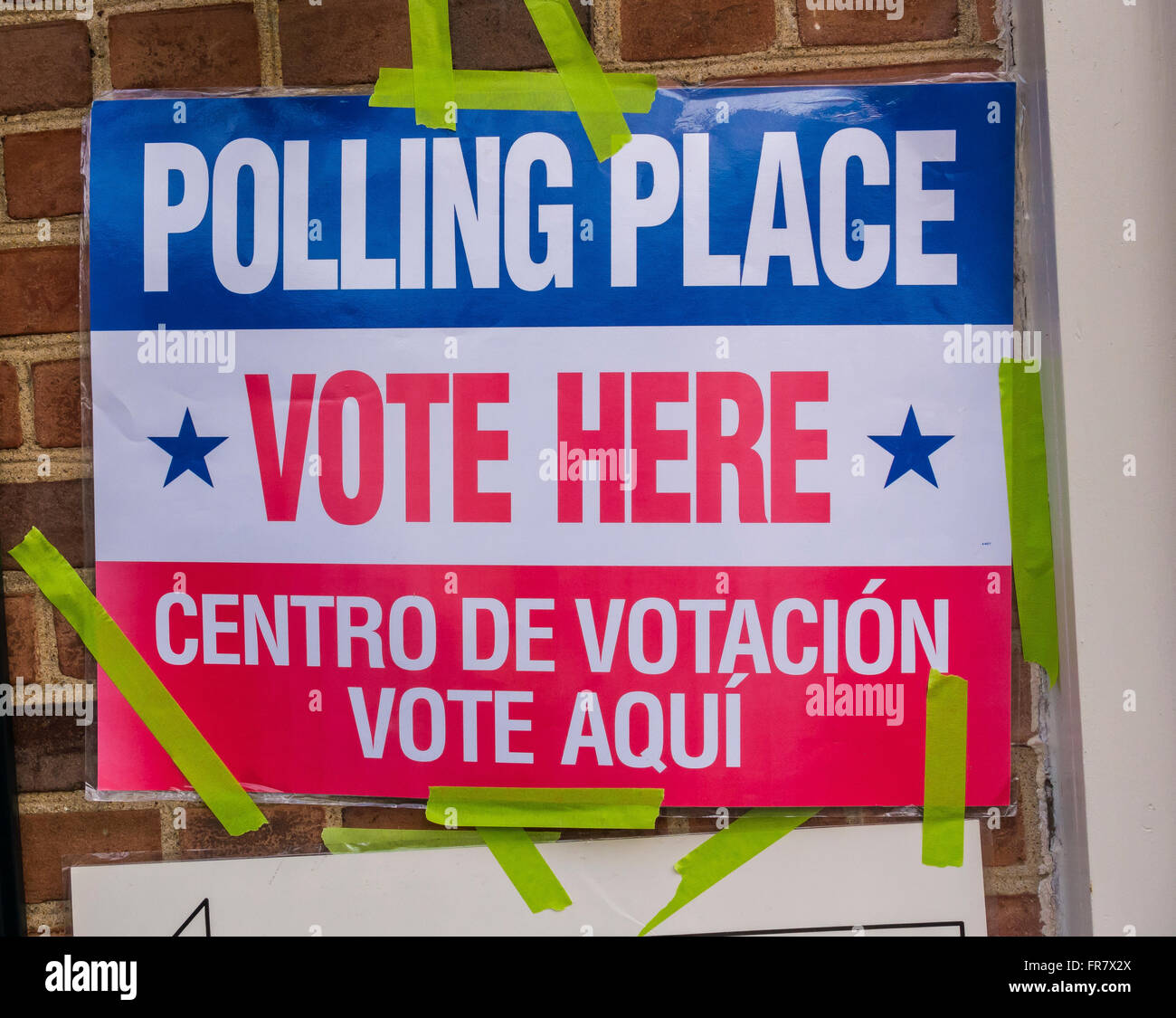 ARLINGTON, VIRGINIA, USA - Vote sign at Lyon Village Community Center, March 1, 2016 Presidential Primary. Stock Photo