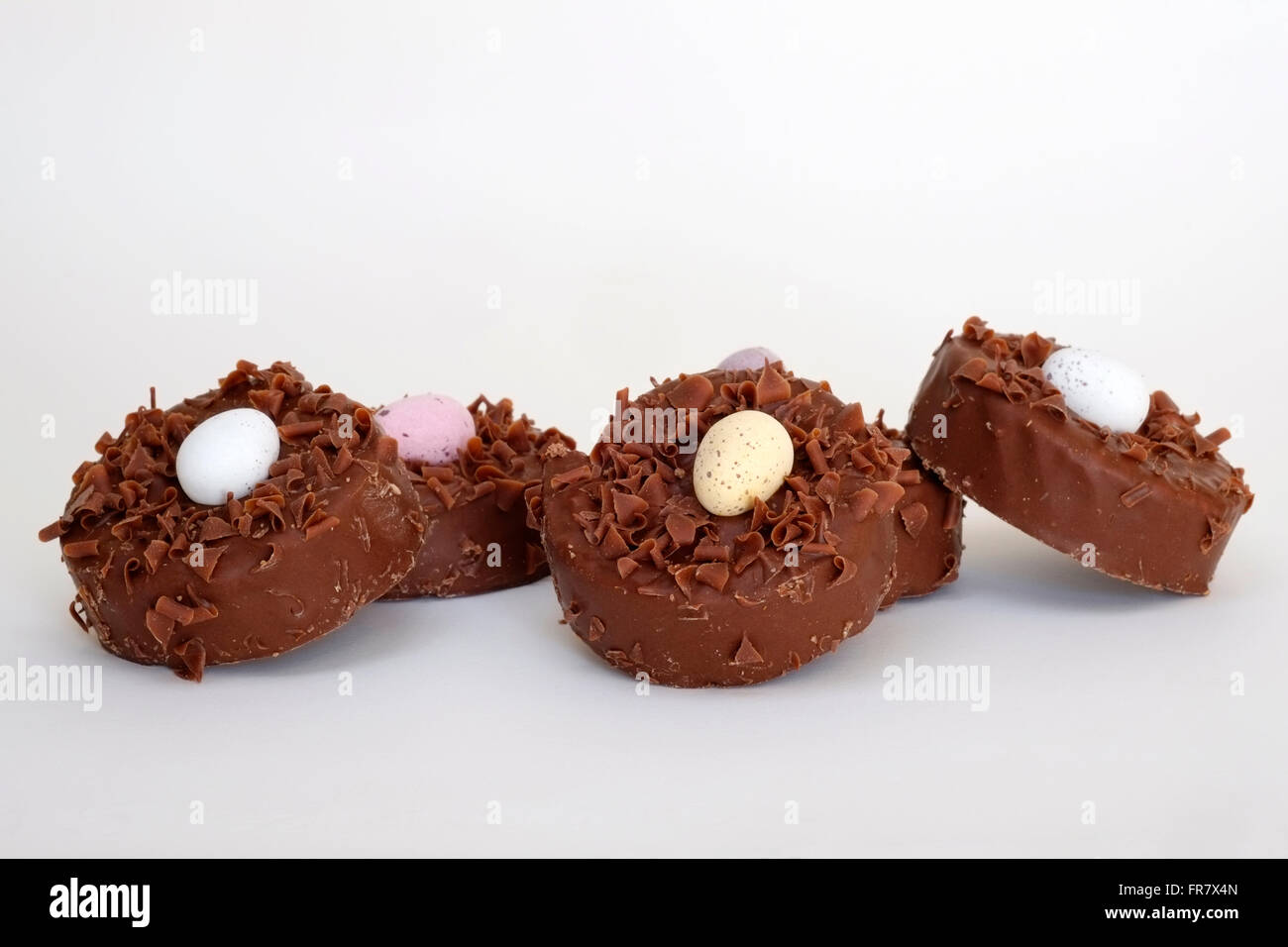 cadbury cakes chocolate nests with mini eggs Stock Photo