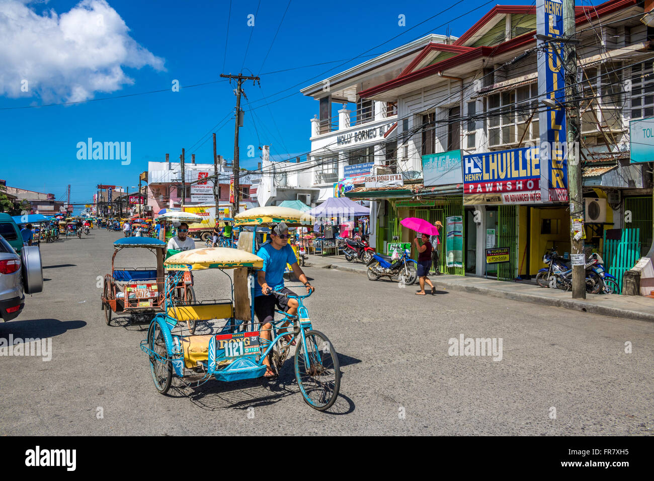 Philippines Leyte Baybay One of the busy streets of the small port of Baybay Adrian Baker Stock