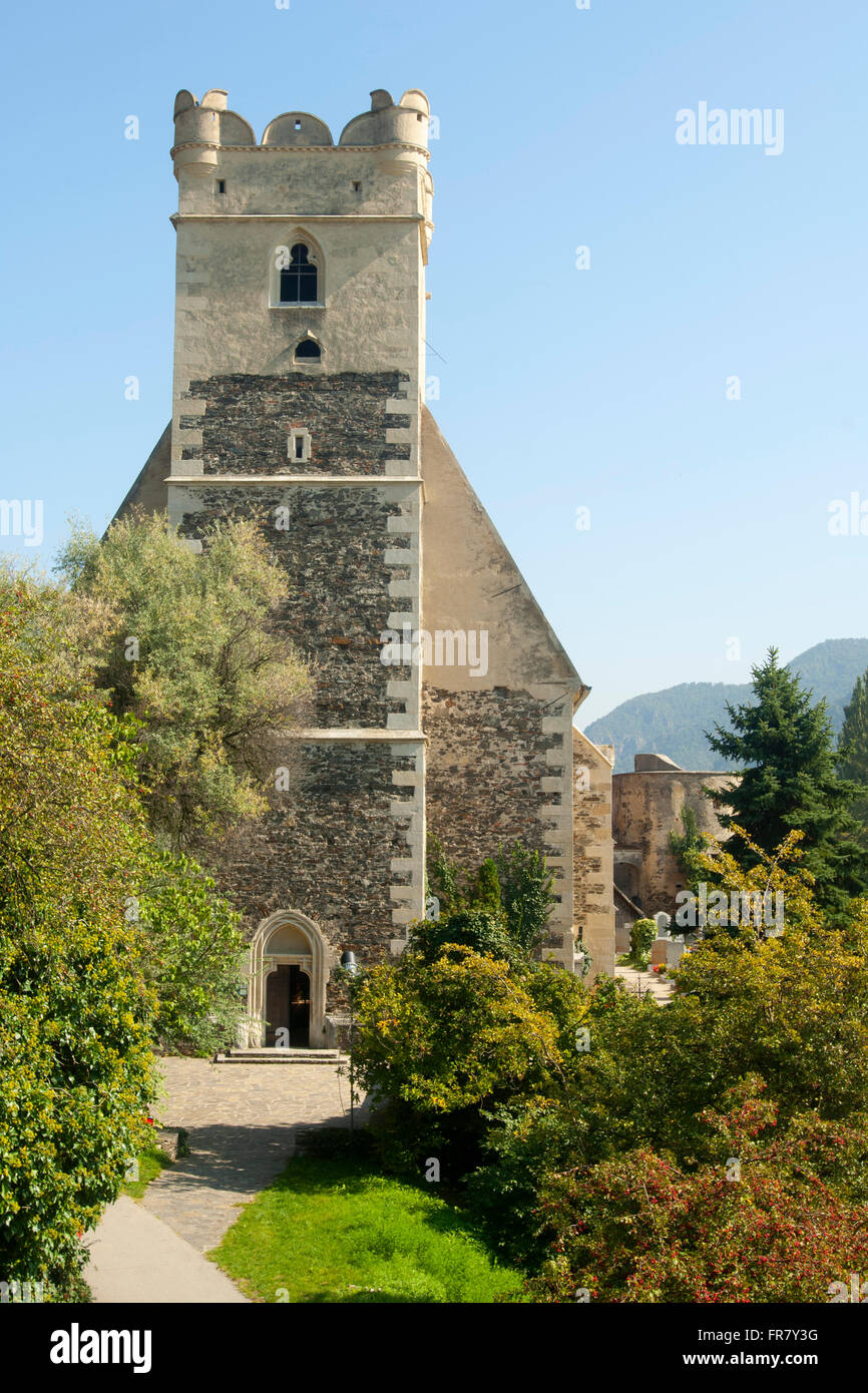 Österreich, Niederösterreich, Wachau, spätgotische Kirche St. Michael Stock Photo