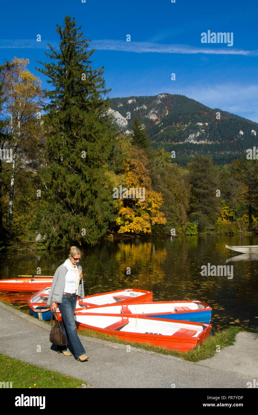 Österreich, Semmering, Reichenau an der Rax, See beim Kurpark. Stock Photo