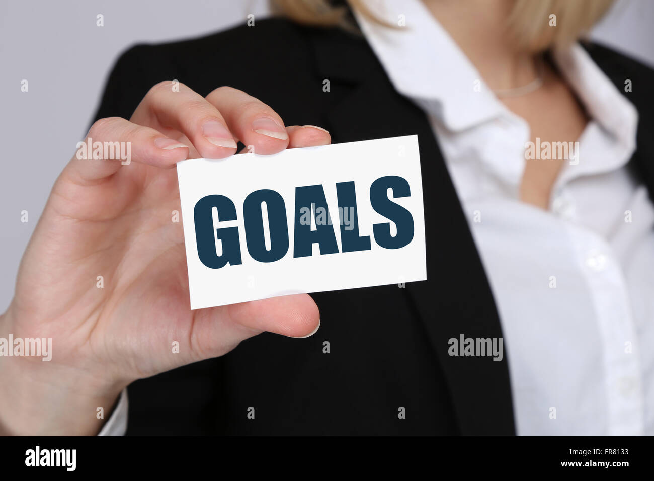 Goal goals to success aspirations and growth targets business concept Stock Photo