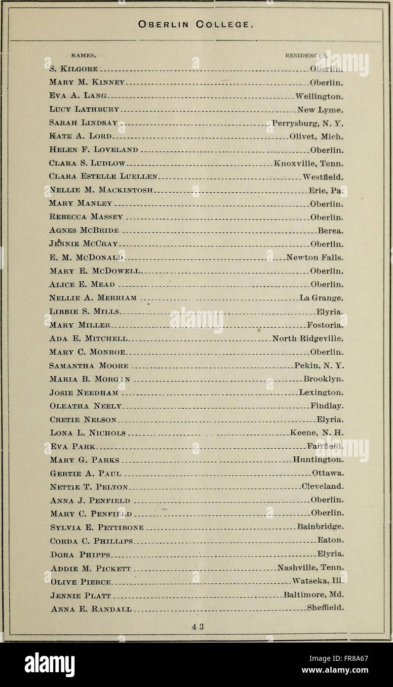 Oberlin college historic hires stock photography and images Alamy