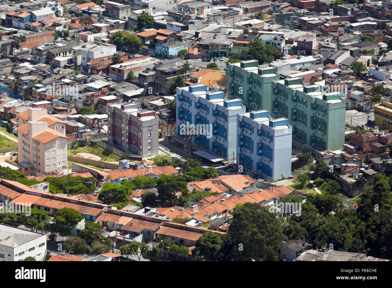 Aerial view of Irene Garden Housing Complex - District Capao Redondo Stock Photo