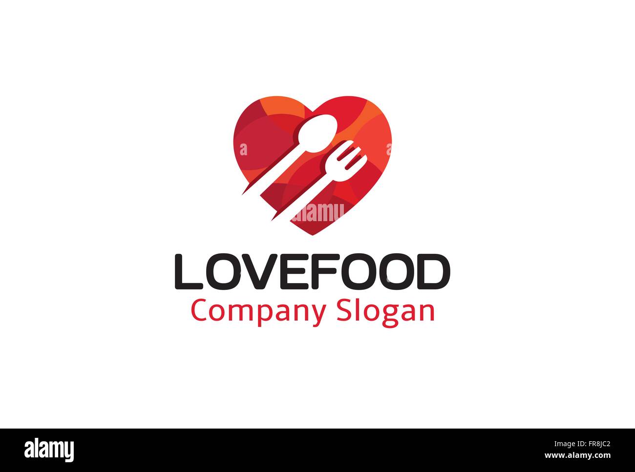 Love Food Heart Logo Vector Symbol Design Illustration Stock Vector