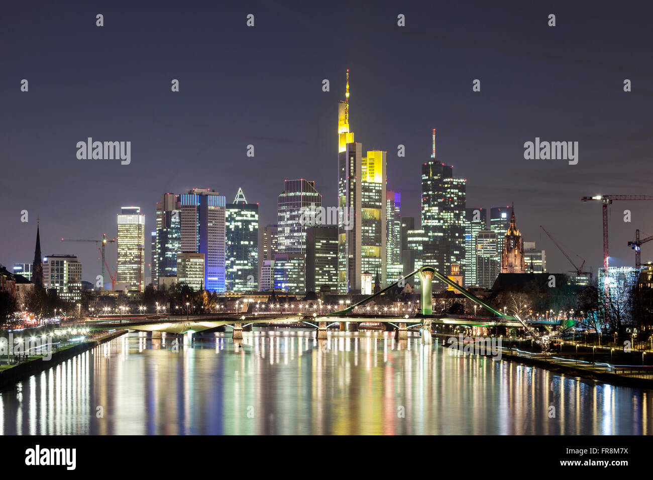 Frankfurt skyline night main hi-res stock photography and images - Alamy
