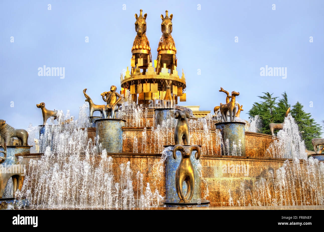 Kolkhida Fountain in Kutaisi Stock Photo