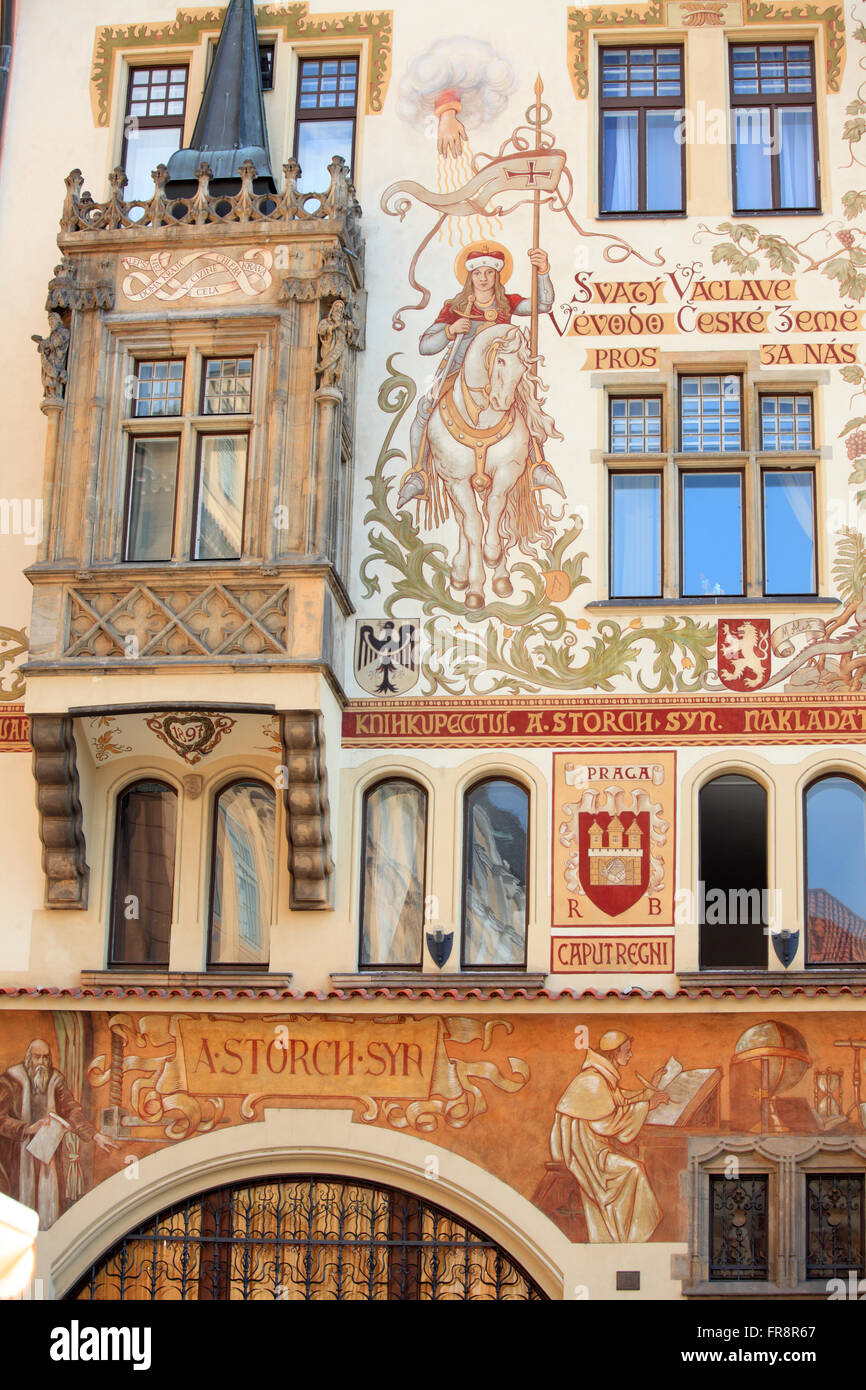 Decorations of a palace in Stare Mesto, Prague, CZ Stock Photo