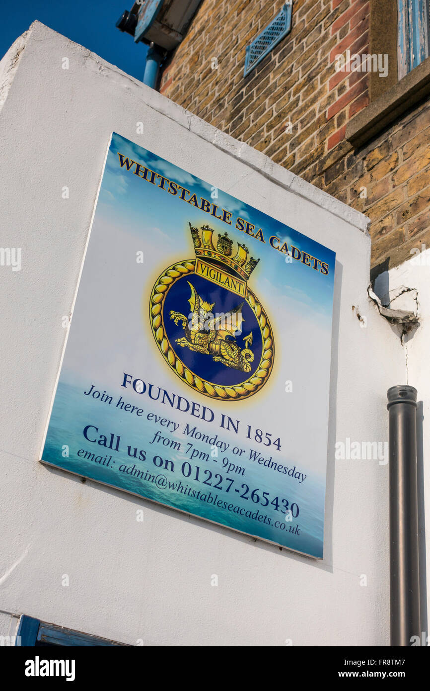 Whitstable Sea Cadets HeadQuarters HQ Middle Wall Whitstable Kent Stock Photo