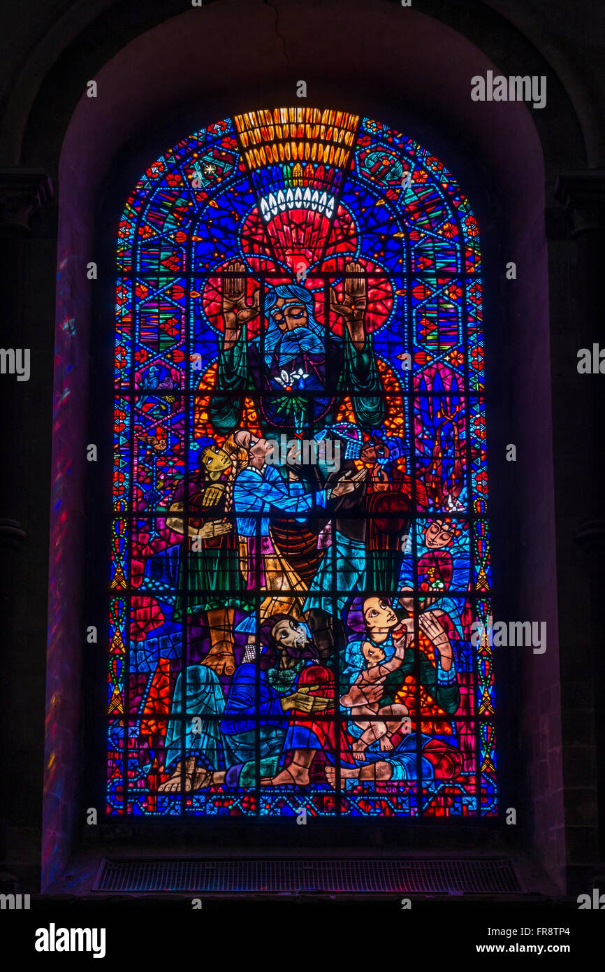 Stained Glass Window Canterbury Cathedral Canterbury Kent England Stock