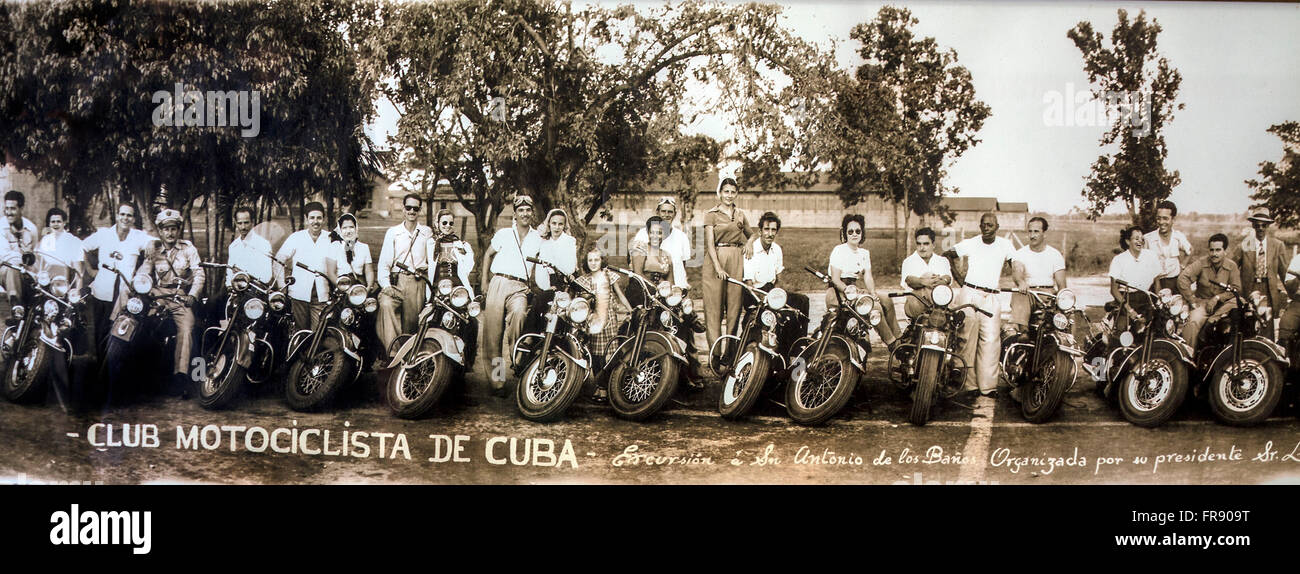 Cuba La Havane Club motociclista Salzedo Stock Photo