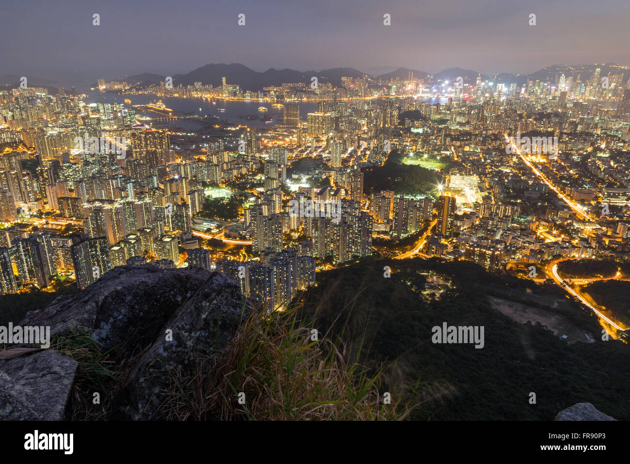 View Of New Kowloon And Kowloon In Hong Kong From Above From The Lion Stock Photo Alamy View Of New Kowloon And Kowloon In Hong Kong From Above From The Lion Stock Photo Alamy