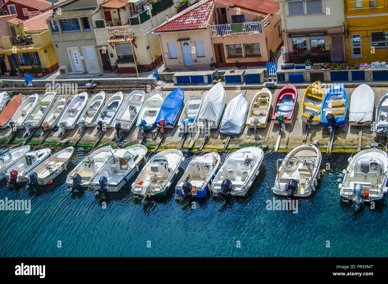 Yachts In A Harbor In Marseilles Stock Photo