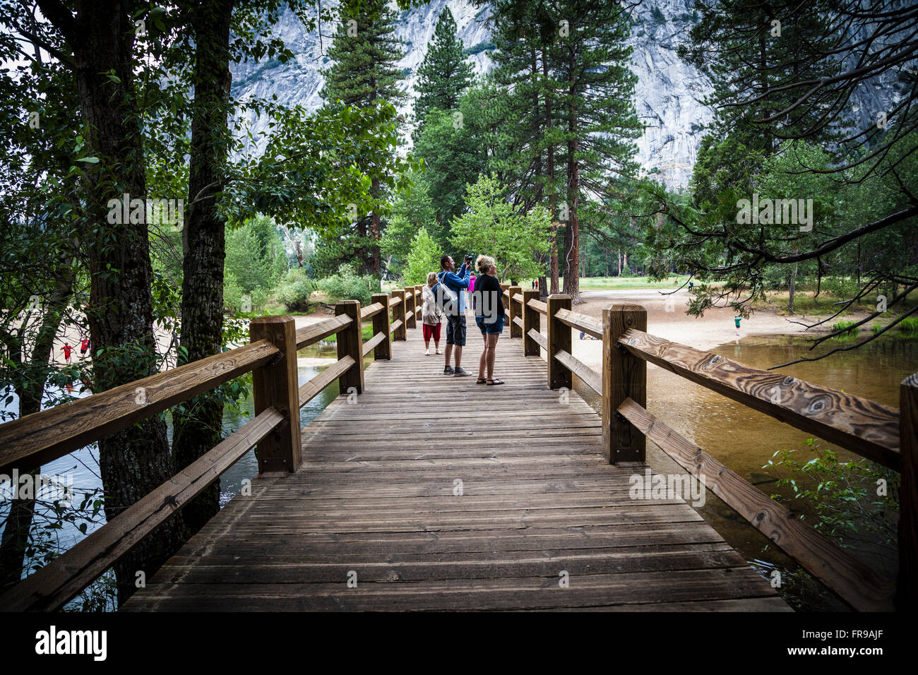 Yosemite swing bridge Stock Photo Alamy