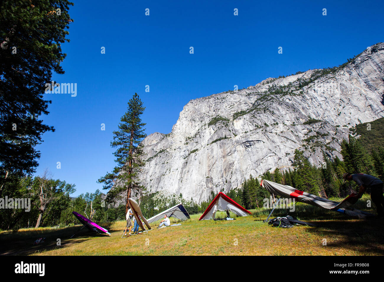 Yosemite Hang gliders Stock Photo