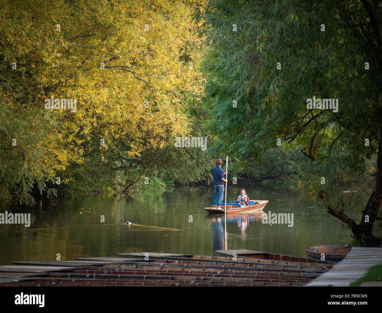 Punting on the River Cherwell from Oxford Cherwell Boathouse Stock Photo