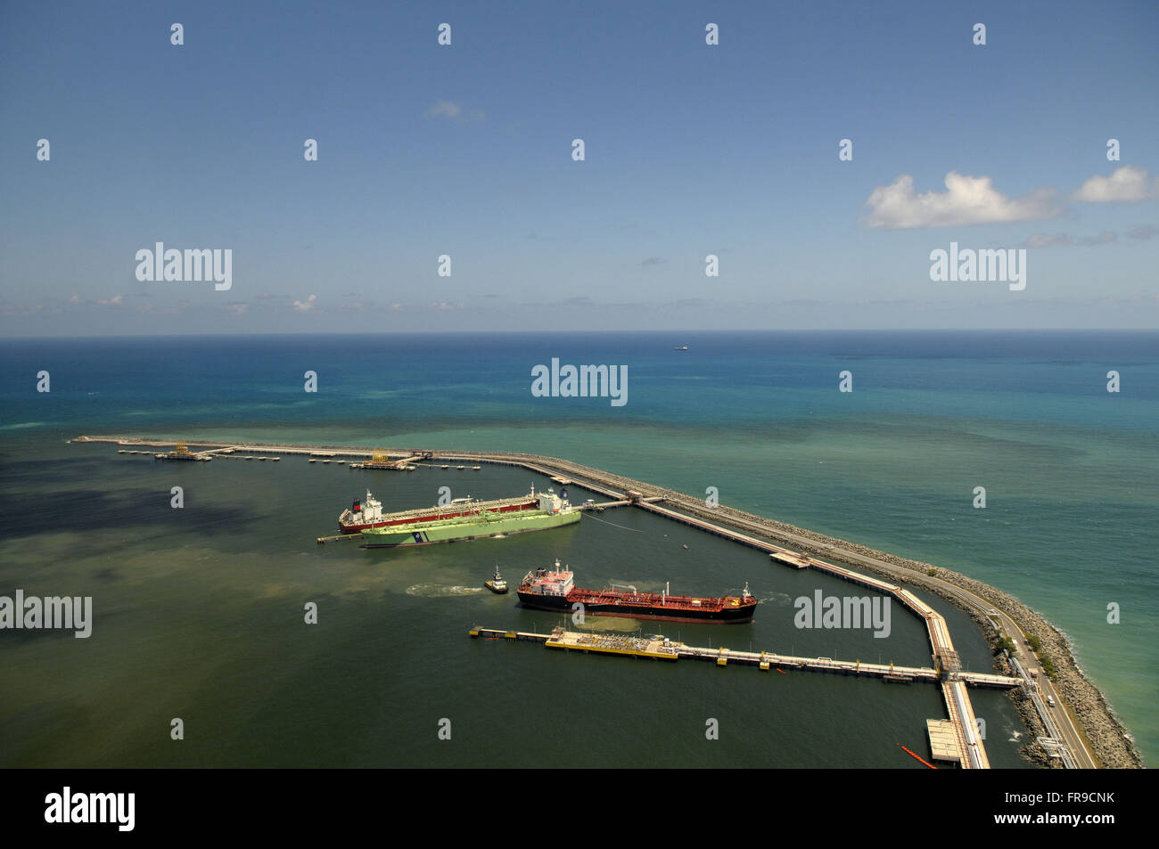 Aerial view of Jetty Port of Suape Stock Photo