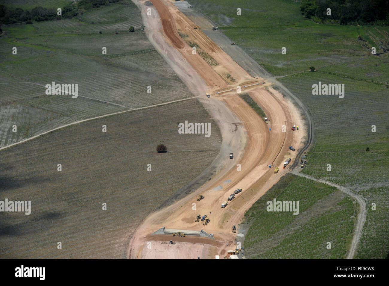 Construction of access road the Abreu e Lima refinery of Petrobras Stock Photo