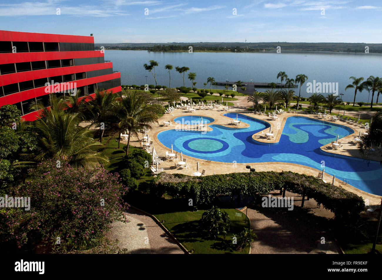 Hotel on the banks of Lake Paranoa in Brasilia Stock Photo