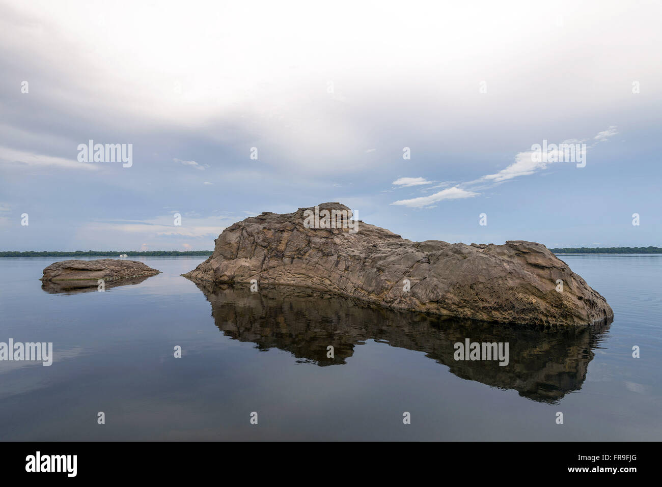 Rocky outcrop called Madada stones in the National Park Anavilhanas Stock Photo