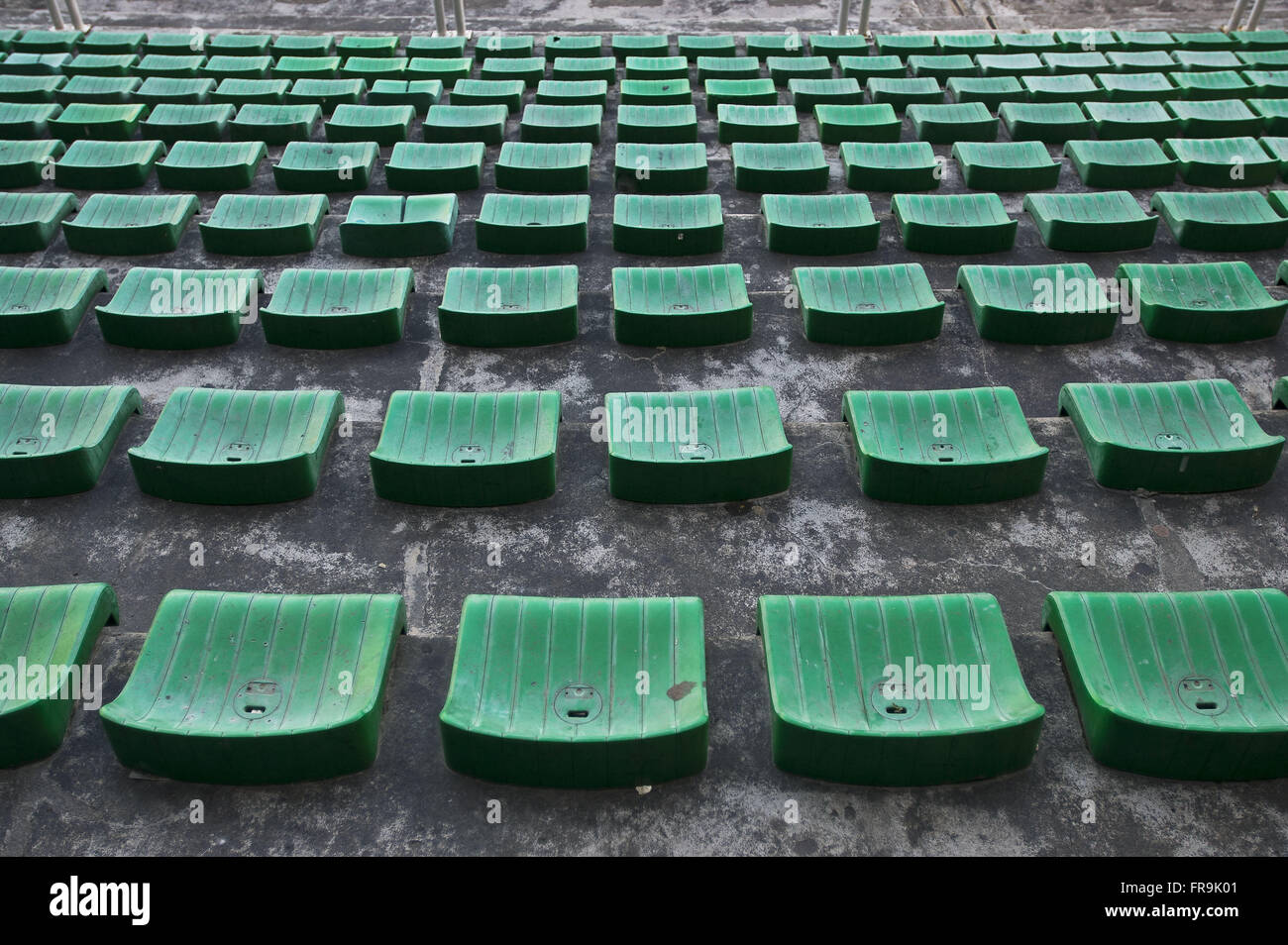 Chairs Estadio do Maracana - preparatory works before the World Cup 2014 Stock Photo