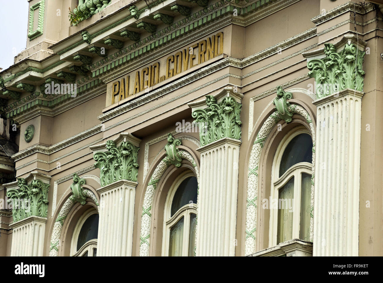 Detail of the facade of the Government Palace - Palacio Campo das Princesas in Recife - PE Stock Photo