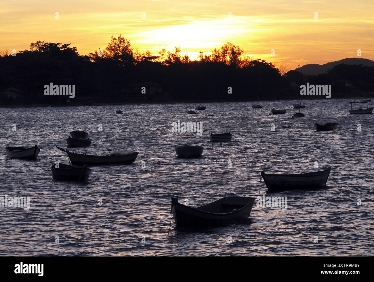 Sunset at Manguinhos Beach in Armacao dos Buzios Stock Photo