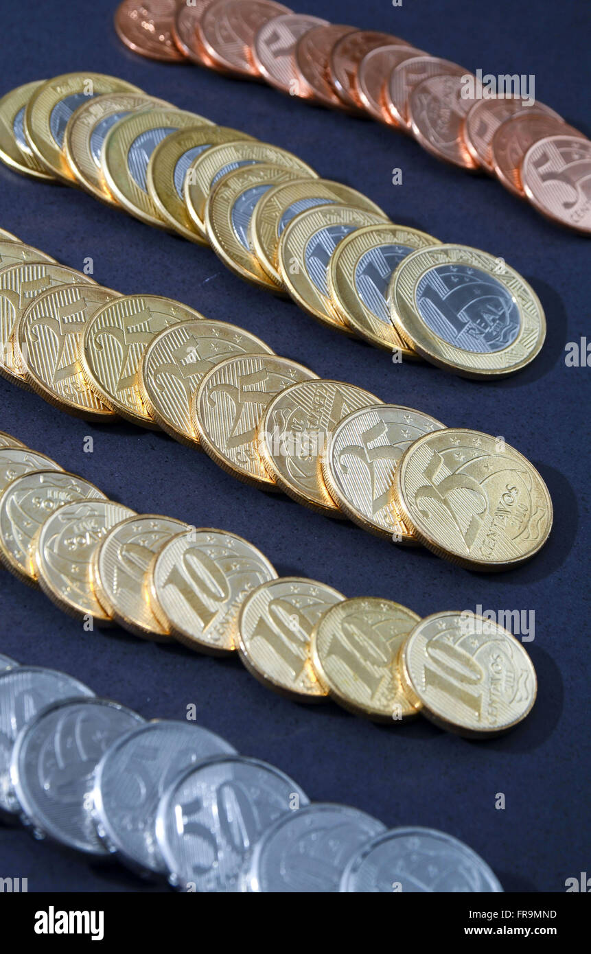 Real coins in circulation in the country Stock Photo