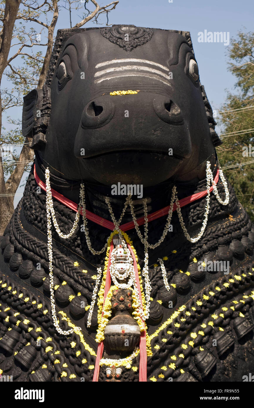 Asia, India, Karnataka, Mysore, Chamundi Hill, Nandi Statue Stock Photo