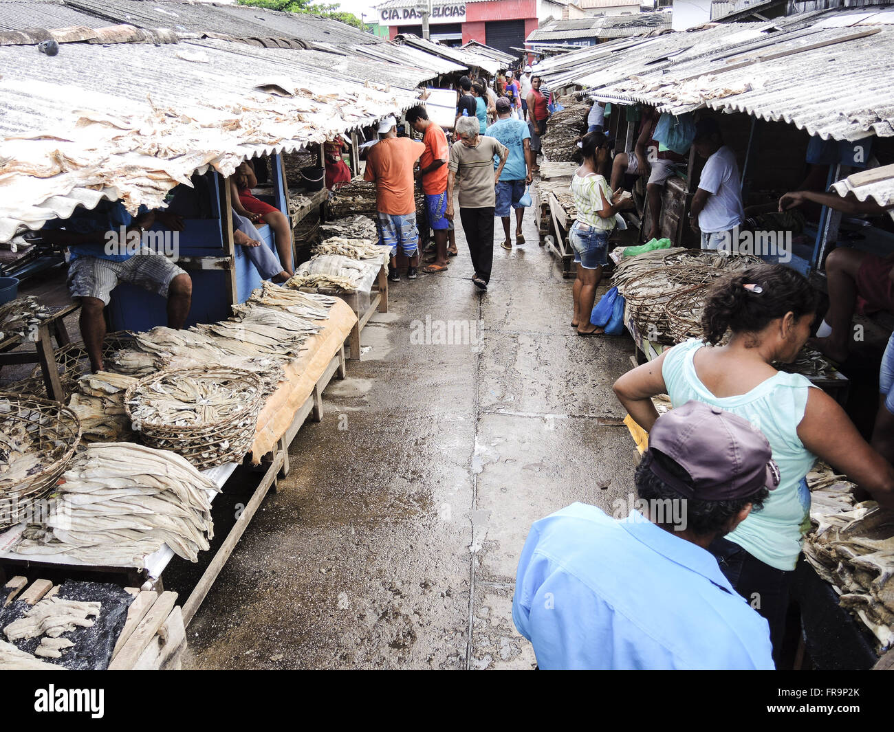 Salted fish sale at City Market Stock Photo