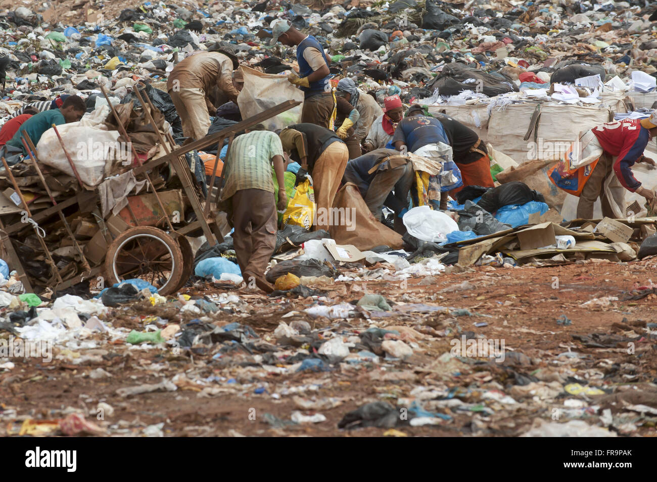 Scavengers at the dump of Structural city of Brasilia Stock Photo