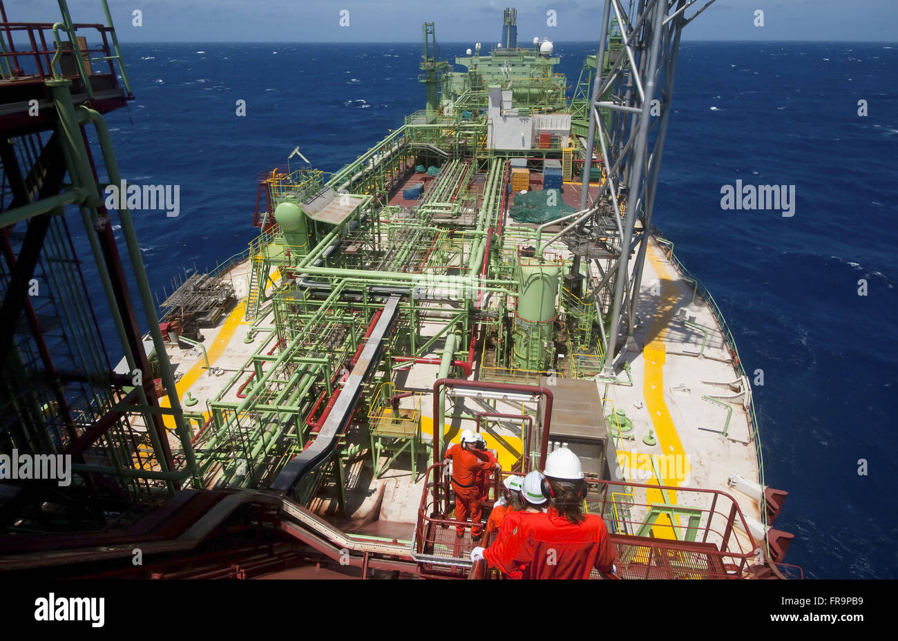Oil production platform in the Tupi field in the pre-salt Stock Photo