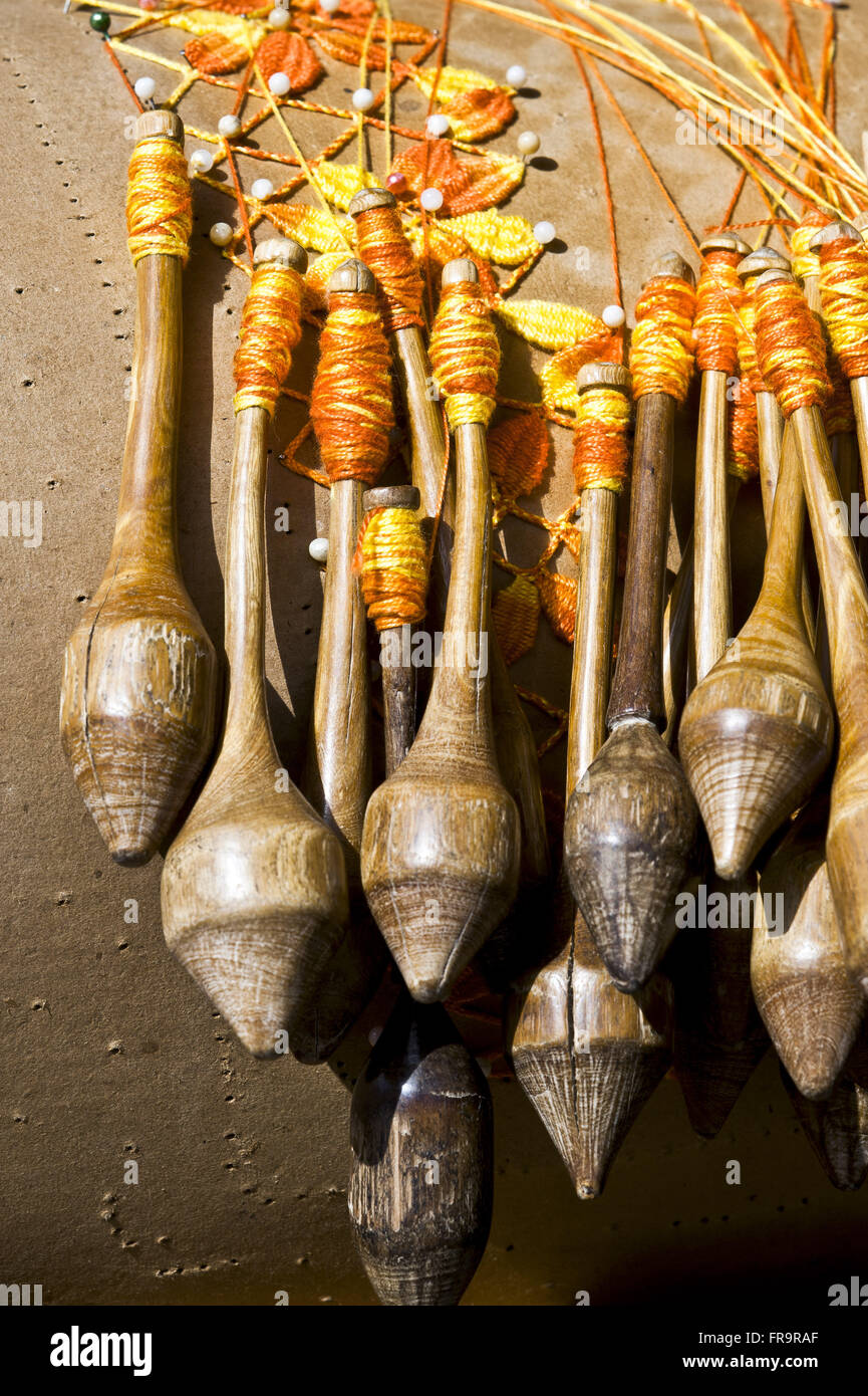 Bobbin lace - Lagoa da Conceicao Stock Photo