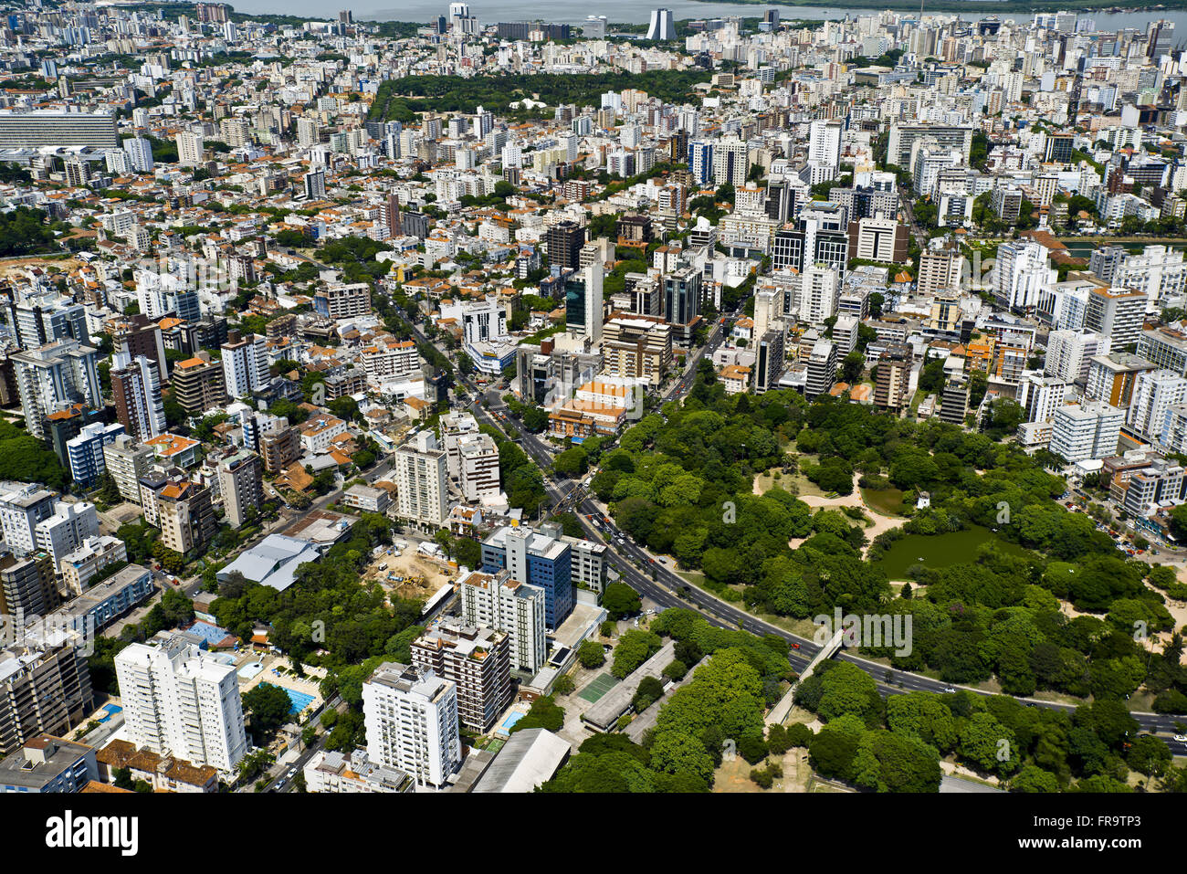 Aerial view of the city especially for the neighborhood and Wind Mills Park - known as Parcão Stock Photo