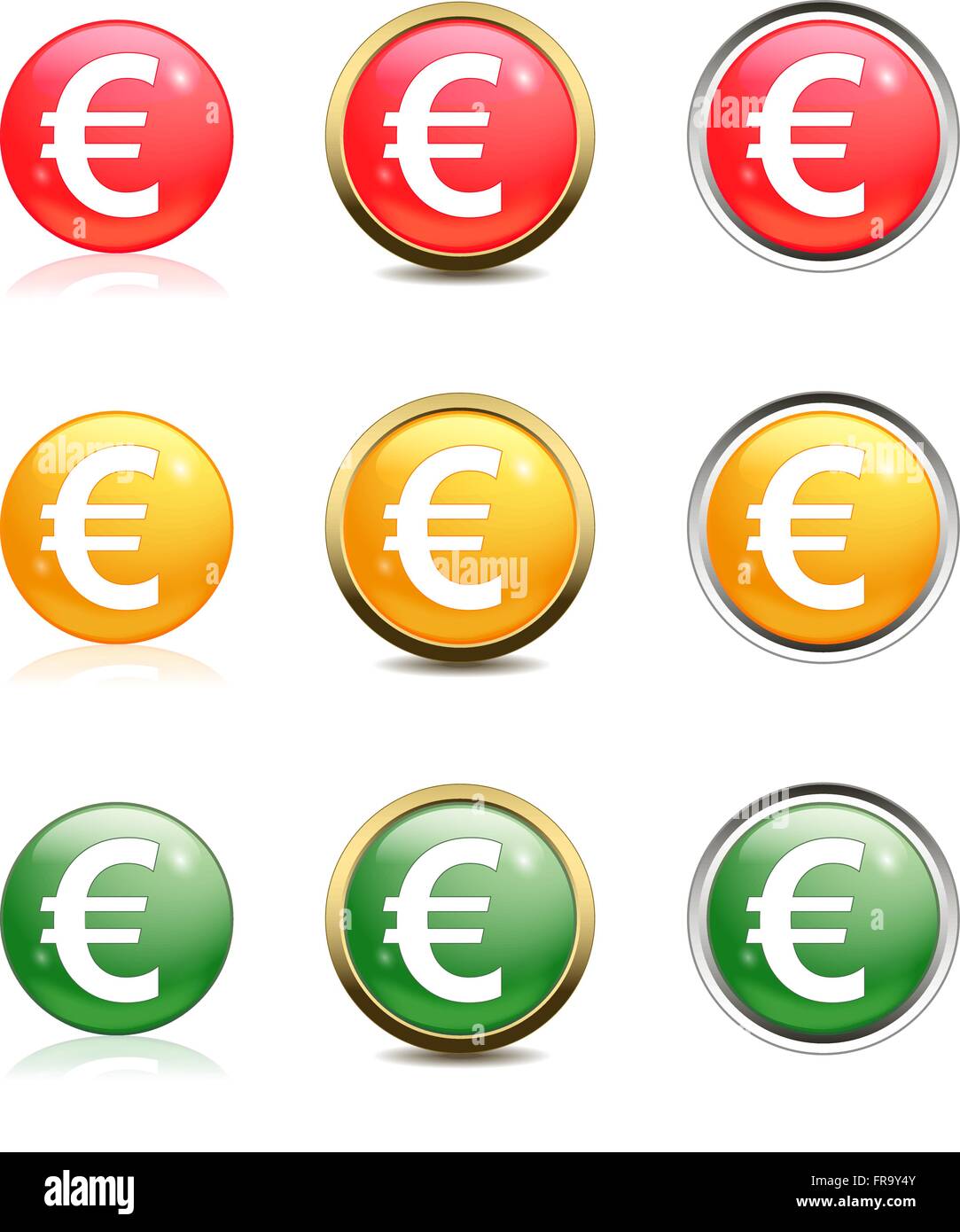 Computer generated euro symbols in red, yellow and green Stock Vector ...
